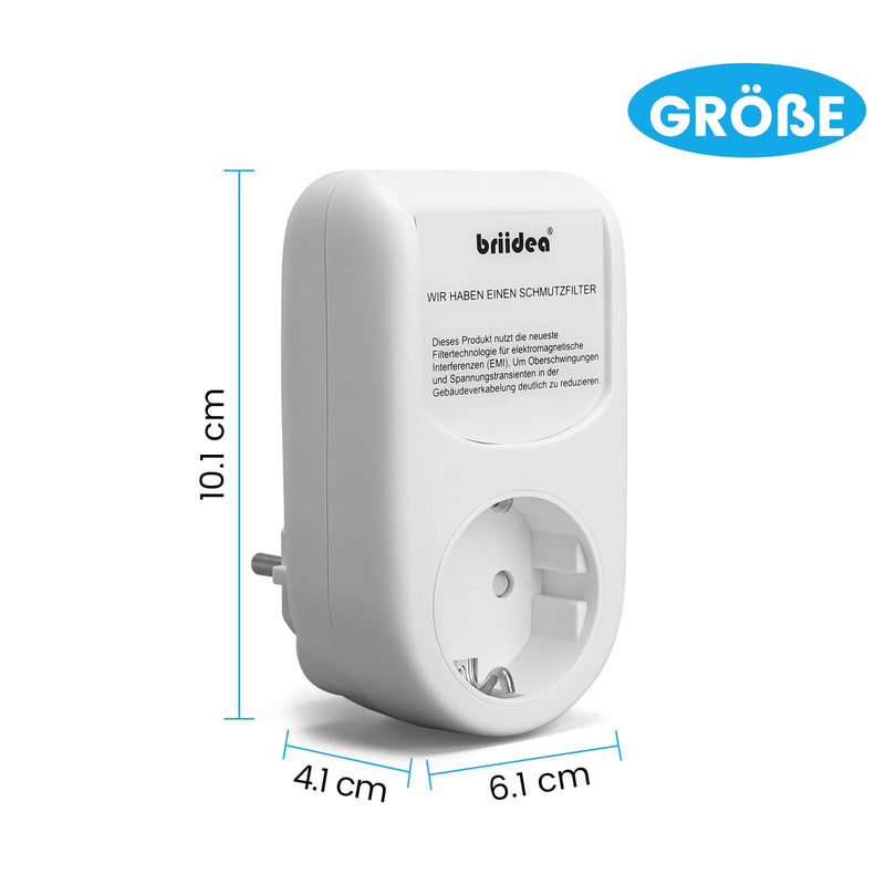 [AUSTRALIA] - briidea Mains Filter Adapter Plug, Universal Broadband Mains Filter, Healthy Environment & Longer Device Life through High Frequency Noise Filtration 
