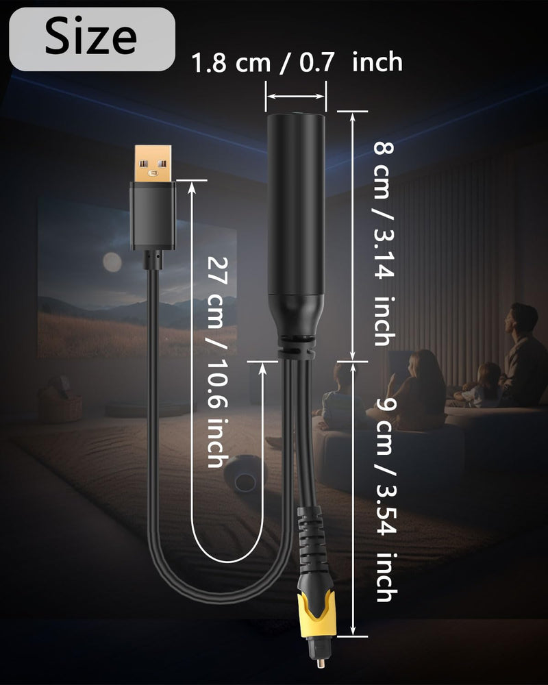 [AUSTRALIA] - CERRXIAN Digital Coaxial Optical SPDIF to Analog AUX Audio Cable - Optical to 3.5mm Female Conversion with USB Power - for PS4/Xbox/Optical Port to Sound Box 