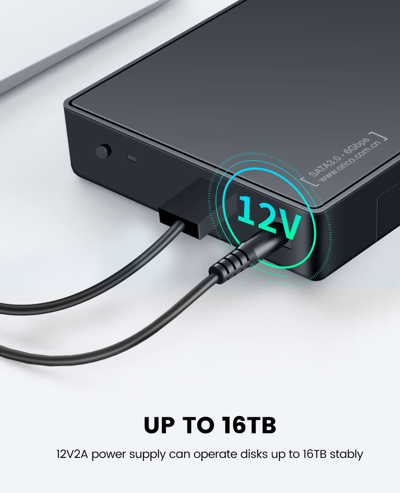 ORICO Toolfree USB 3.0 to SATA External 3.5'' Hard Drive Enclosure Case for 3.5 Inch SATA HDD and SSD [Support UASP and 16TB Drives]-3588US3