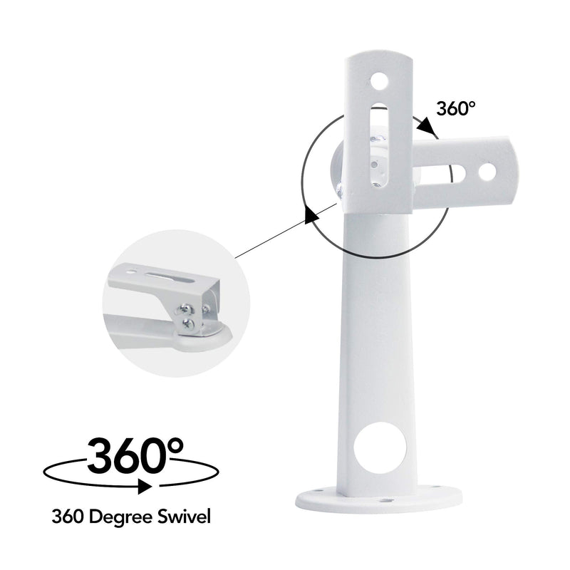 Mini Projector Wall Mount/Projector Hanger/CCTV Security Camera Housing Mounting Bracket(White) - for CCTV/Camera/Projector/Webcam - with Load 11 lbs Length 7.8 inch - Rotation 360° (White) White