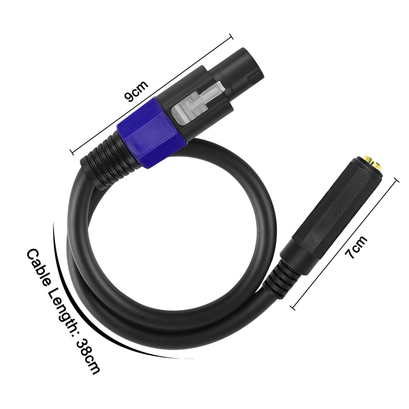 MEIRIYFA Professional Speakon to 1/4" Speaker Cables,Speakon Male to 1/4 Inch Female Audio Amplifier Speaker Cable with Twist Lock for DJ/PA Speaker Cord - 0.54m 6.35 Female