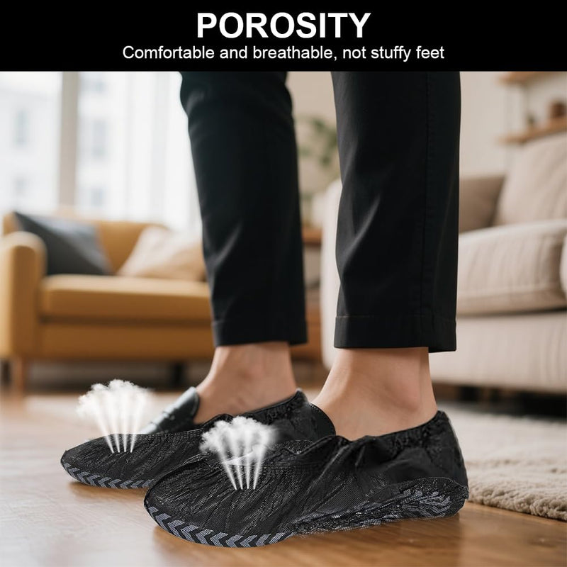 Black Non-Woven Fabric Shoe Covers Disposable 100 x Reusable Covers Shoes, Universal Size Shoe Cover, Disposable Overshoes, Waterproof, Shoe Covers Extra Tear-Resistant and Waterproof (L) L