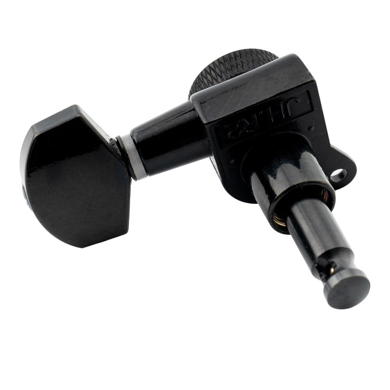 Musiclily Pro 6 in Line Guitar Locking Tuners Tuning Pegs Keys Machine Heads Set for Strat Tele Style Guitar, Black
