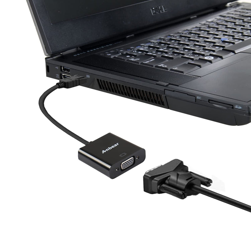 Display Port to VGA,Anbear Displayport to VGA Converter Gold Plated (Male to Female) for DisplayPort Enabled Desktops and Laptops to VGA Converter Connect Displays 1PACK
