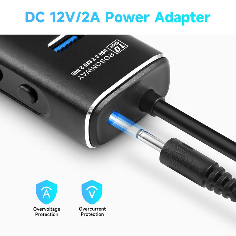Rosonway 7-Port USB 3.2/USB C Hub 10Gbps with 3.3ft USB-A/USB-C Data Cable+ RSHTECH 4-Port USB C to USB-C 3.2 Gen 2 Hub 10Gbps USB Dongle