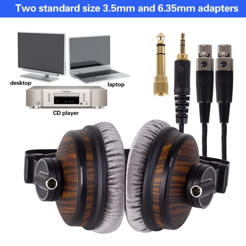 lotoraia HiFi Music Studio Monitor Headphones - 50mm Drivers Unit and 3.5mm/6.35mm Jack, Wired Over Ear Headphones for Music, DJ Mixing, Audiophile and AMP Computer Recording HF23