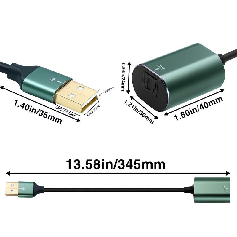 Duttek USB to Optical Audio Adapter, Unidirectional USB A to SPDIF TOSLINK Digital Audio Converter, USB Sound Card for PS4/PS5/PC/Laptop/TV, Compatible with Windows/Mac, No Driver Required, 7.87inch