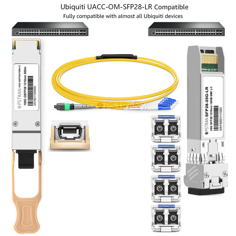 25GBASE-LR SFP28 Optical Transceiver Module Compatible with Ubiquiti UACC-OM-SFP28-LR 25G SFP28 1310nm 10km DDM Duplex LC SMF