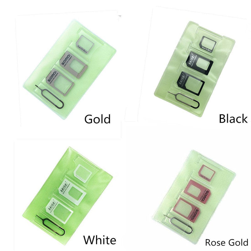 Sim Card Adapter Kit Includes Nano Sim Adapter/Micro Sim Adapter/Needle/Storage Sheet, Pack of 1 Gold