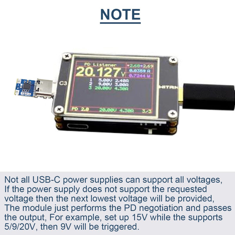 DAOKAI 2 Pack 20V 15V 12V 9V 5A PD2.0 PD3.0 USB Type-C to DC Power Trigger Module Current Transformer Power Decoy Module Socket with 8pcs DC Plug, DC Power Cable