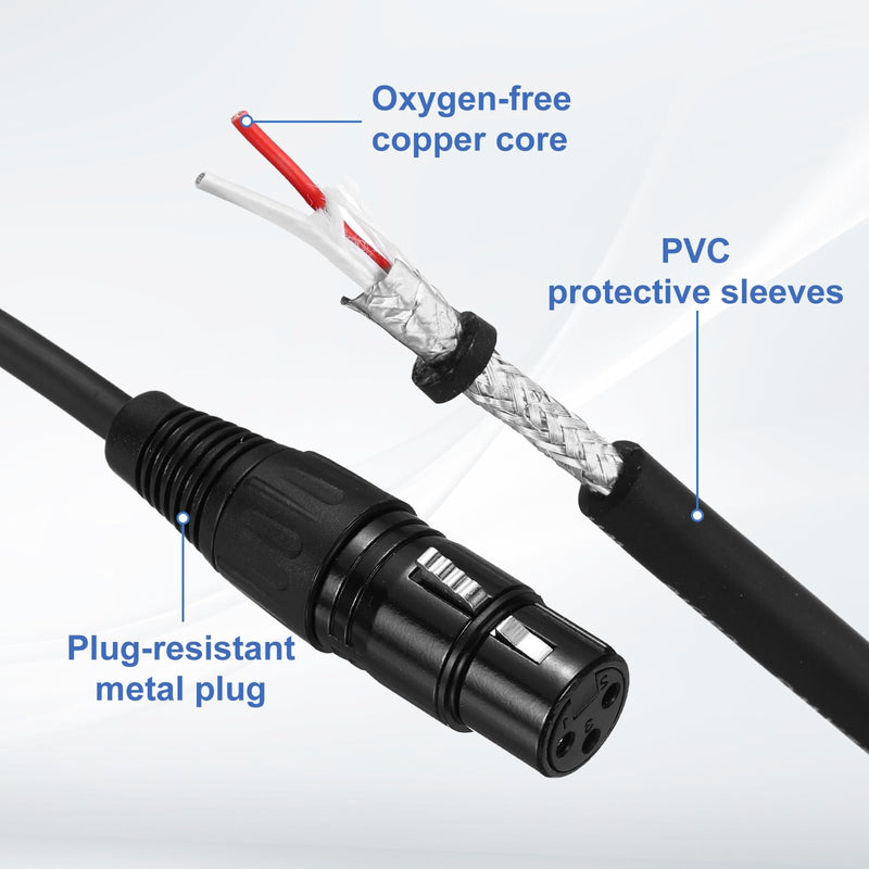 [AUSTRALIA] - MECCANIXITY 2Pcs 3ft 3 Pin XLR Male to Female Mic Cable XLR Male to Female Adapter Microphone Cable for Stage Studio Cable 3 ft 