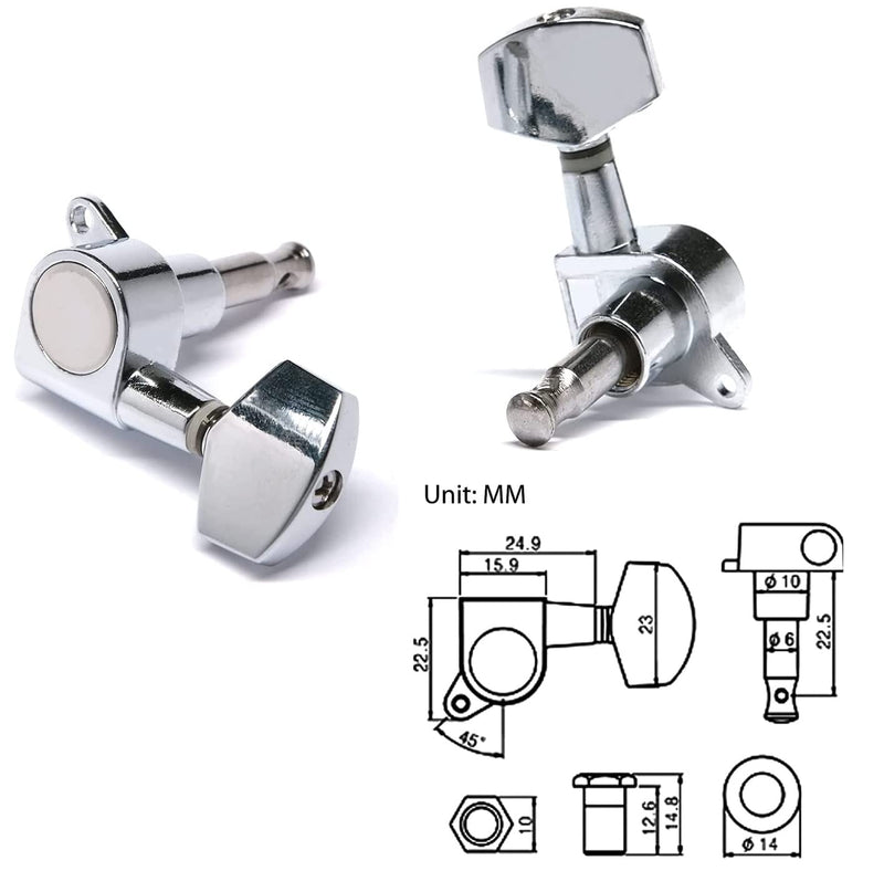 [AUSTRALIA] - Guitar Parts Accessories Set Guitar Rosewood Bridge Pins Saddle Nut Tuning Pegs (3 Left + 3 Right) 6 String Replacement for Acoustic Guitar Silver B 