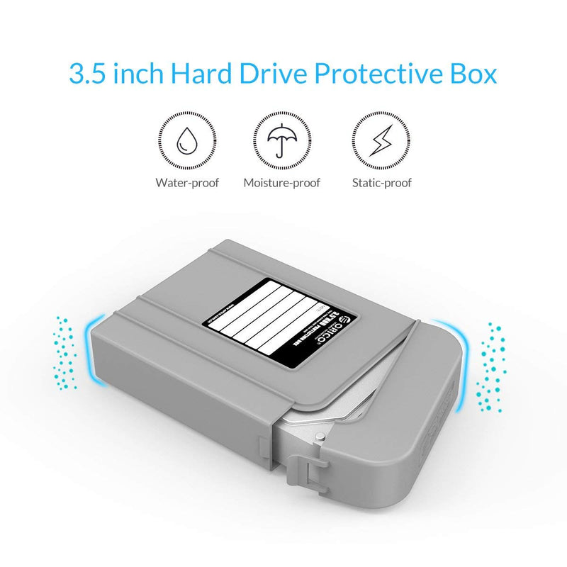 ORICO 5 Packs 3.5inch Hard Drive Case Protective Box Storage Case Cover Organization Shell for Shockproof Slashproof and Dustproof for Gray-PHI-5S PHI-GY 3.5 inch