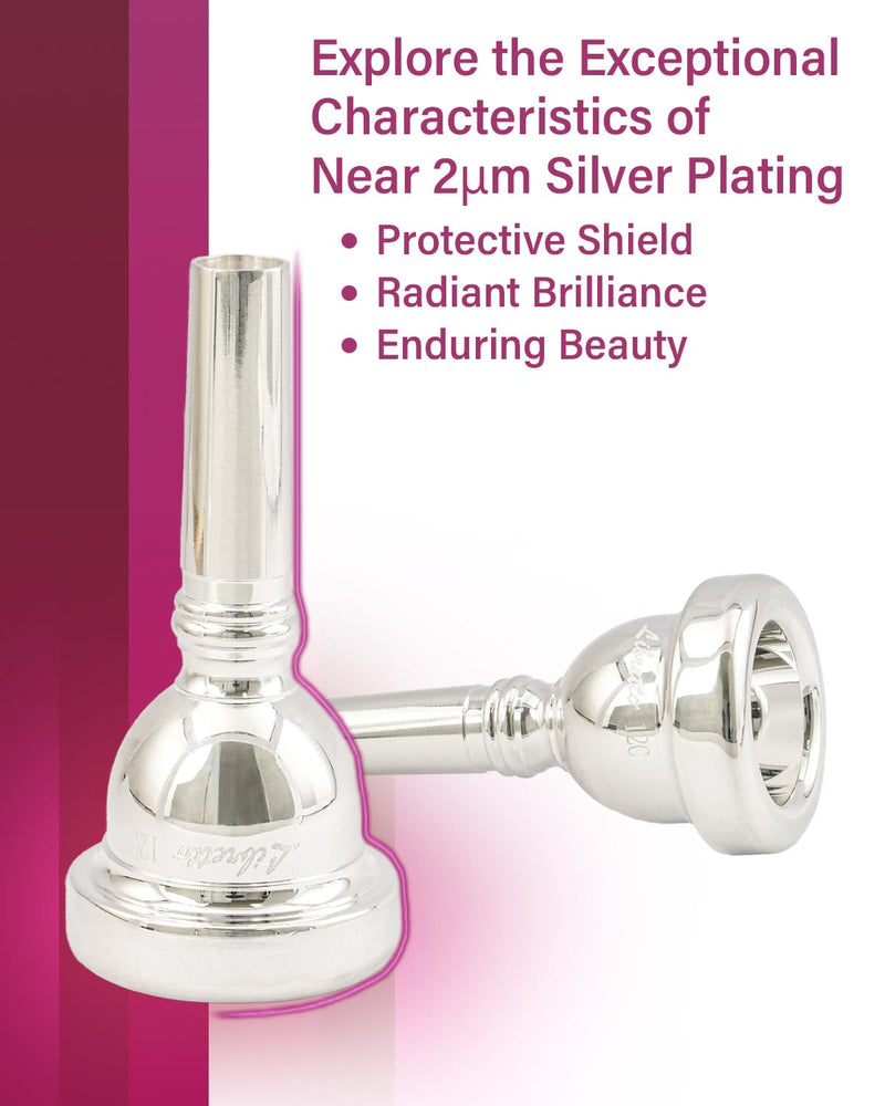 Libretto 12C Trombone Mouthpiece, 2μm Silver Plated Mouthpiece w/Vacuum Packing, Small Shank Compatible with Alto Trombone & Baritone, Designed for Beginner, Student, Jazz Player