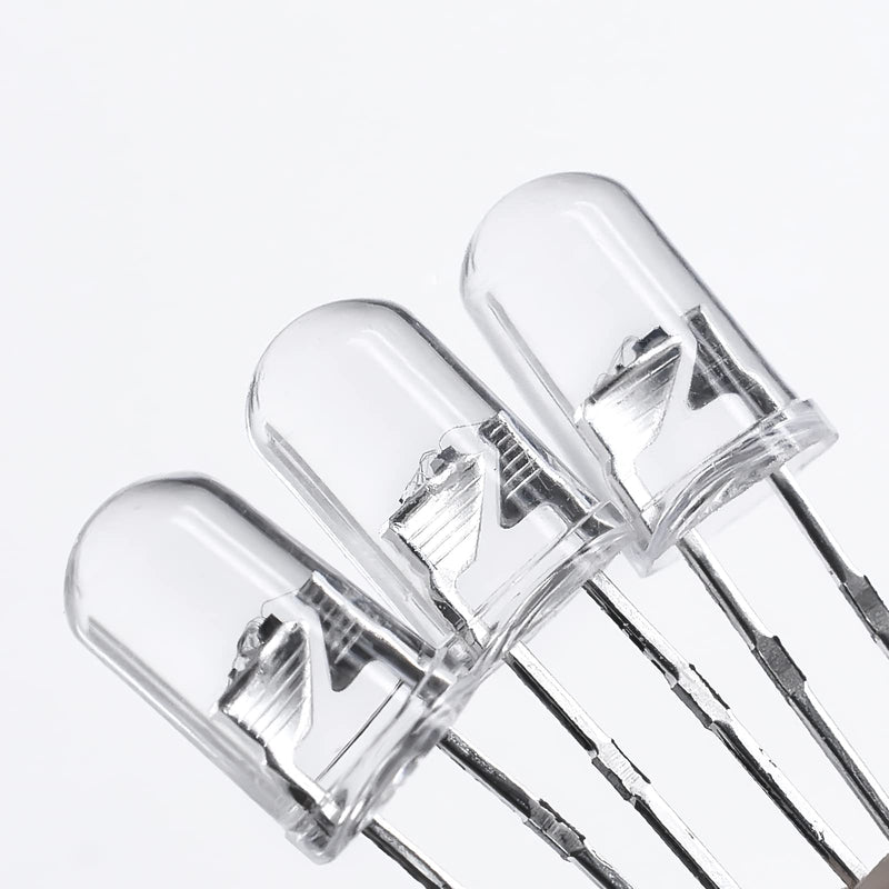 LED Light Emitting diode 3mm high Brightness LED Clear LED Light Emitting Diodes Bulb LED Lamp, 3 mm Round Head Band Edge(Transparent Green Light 120 pcs) Transparent body to Green