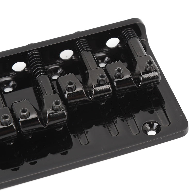 Eujgoov 5 String Bass Bridge, Hardtail Saddle Bridge Adjustable Saddle for Bass Guitars Replacement (Black) Black