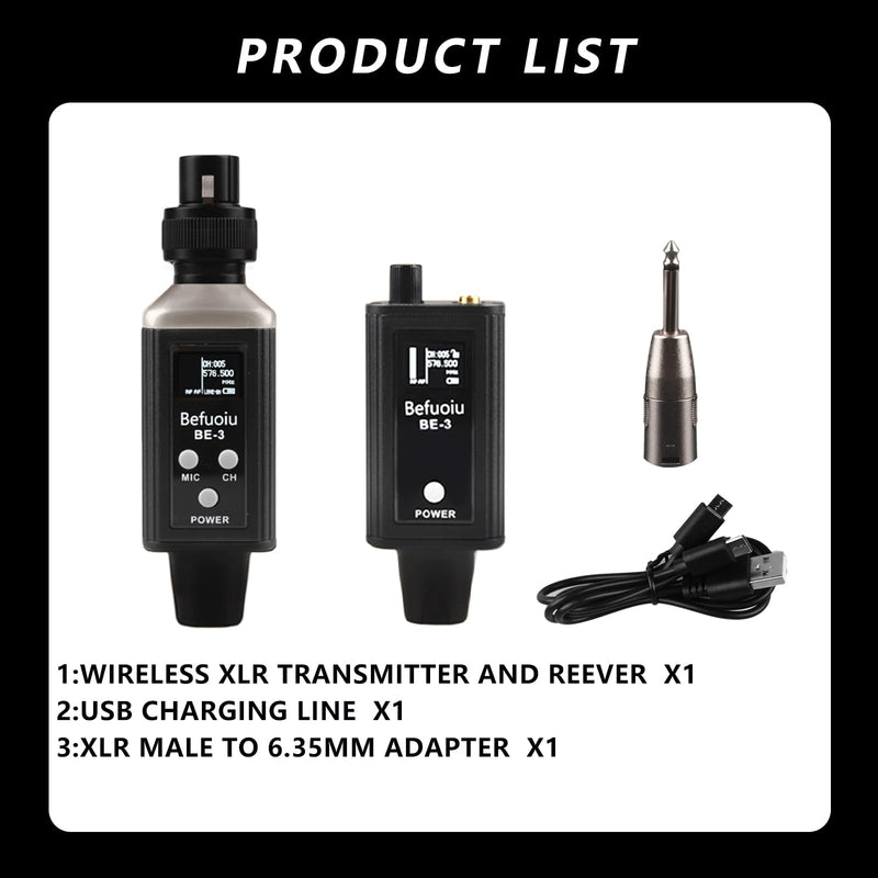 UHF Wireless In Ear Monitor System Metal, Professional Wireless IEM System, 16 Adjustable Channel, Portable Rechargeable Transmitter and bodypack Receiver for Studio, Band Rehearsal, Live Performance Black