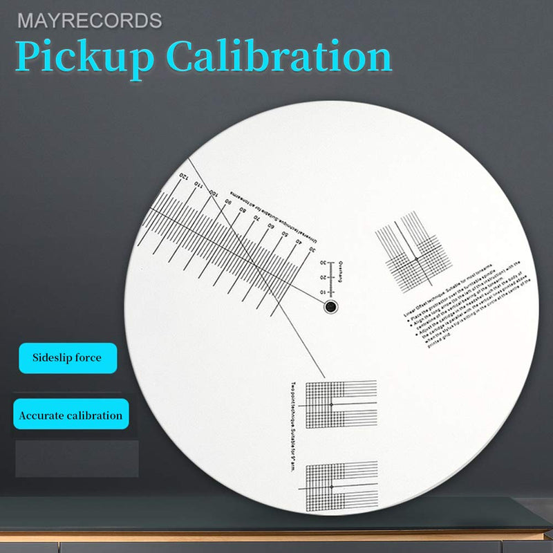Turntable Cartridge Alignment Protractor Mat, Anti-sliding LP Vinyl Record Pickup Calibration Plate Distance Gauge Protractor Adjustment Tool Ruler for Turntable Accessor white 1 pc