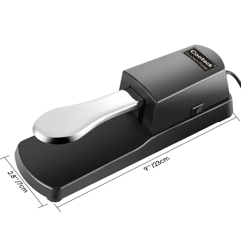 Universal Sustain Pedal Suitable for Yamaha Casio Roland Electronic Keyboards, Digital Piano & More Silver