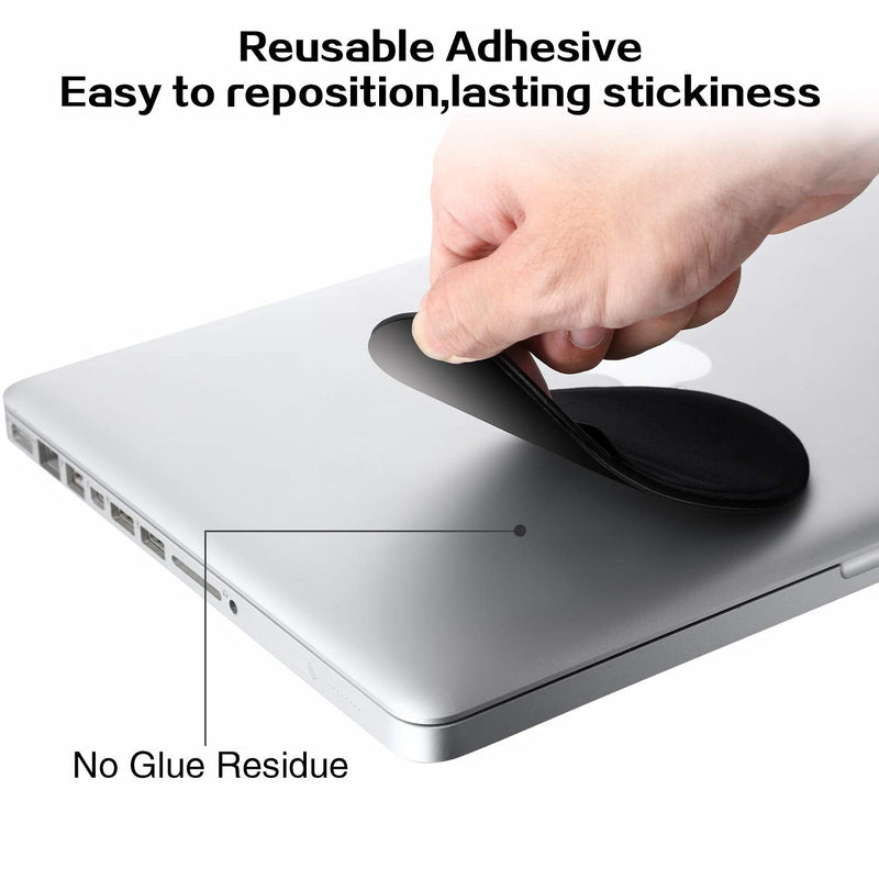 Epessa Universal Stick-On Mouse Pouch, Mouse Holder for Wireless Mouse, Reusable Adhesive, No Glue Residue, Compatible with iPad or MacBook (Black) Black