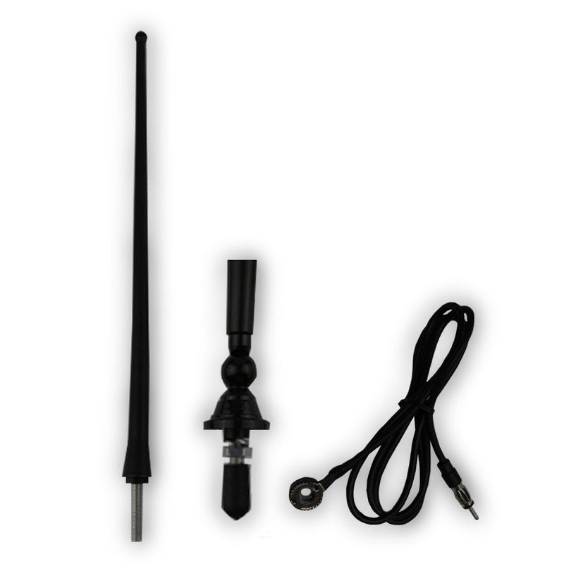 Herdio Waterproof Marine Antenna Rubber Duck Dipole Flexible Mast FM AM Antenna for Boat Radio Car ATV UTV RZR SPA-Black Black
