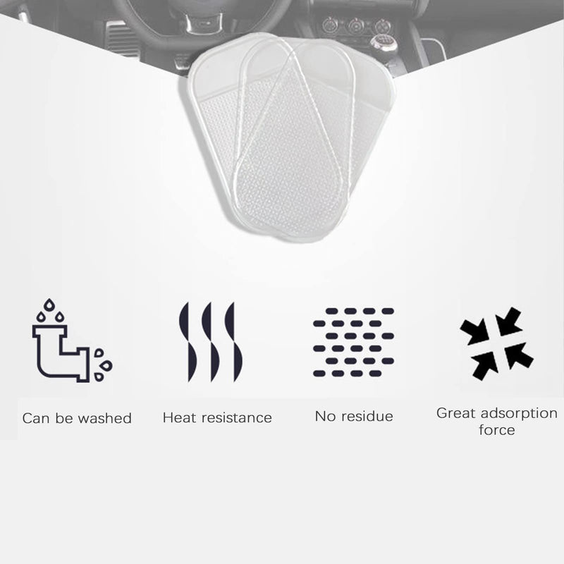 5PCS Extra-Strong Anti-Slip Pad Car Dashboard Sticky Pad Removable Silicone Gel Mat Washable Multi-Purpose PU Gel for Cell Phone Tablet (White) White