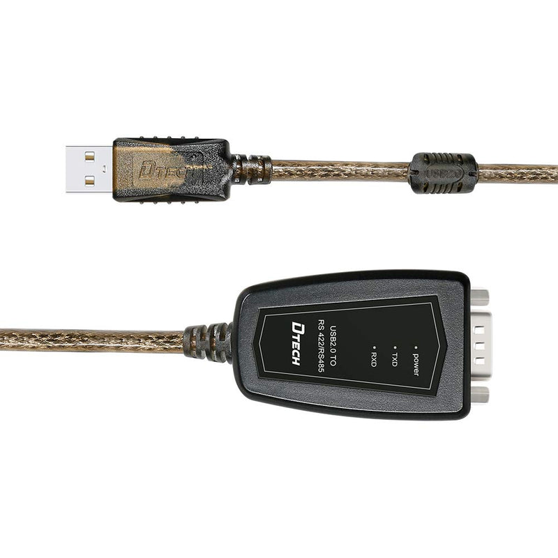 DTECH USB to RS485 Adapter RS422 Serial Port Cable with CP2102 Chip Terminal Board LED Lights Ferrite Core for Windows 11 10 8 7 XP Mac (5 Feet) (Pack of 2) 5ft (Pack of 2)