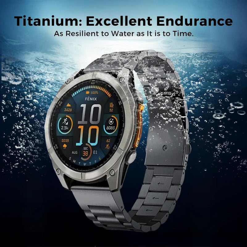 26mm Titanium Band for Tactix 8 51mm/Enduro 3 51 mm /7X Pro, 22mm Metal Strap for Venu 4 45mm/Fenix 8 47mm/Forerunner 965 955, 20mm Band für Instinct E 40mm/Fenix 8 43mm grey