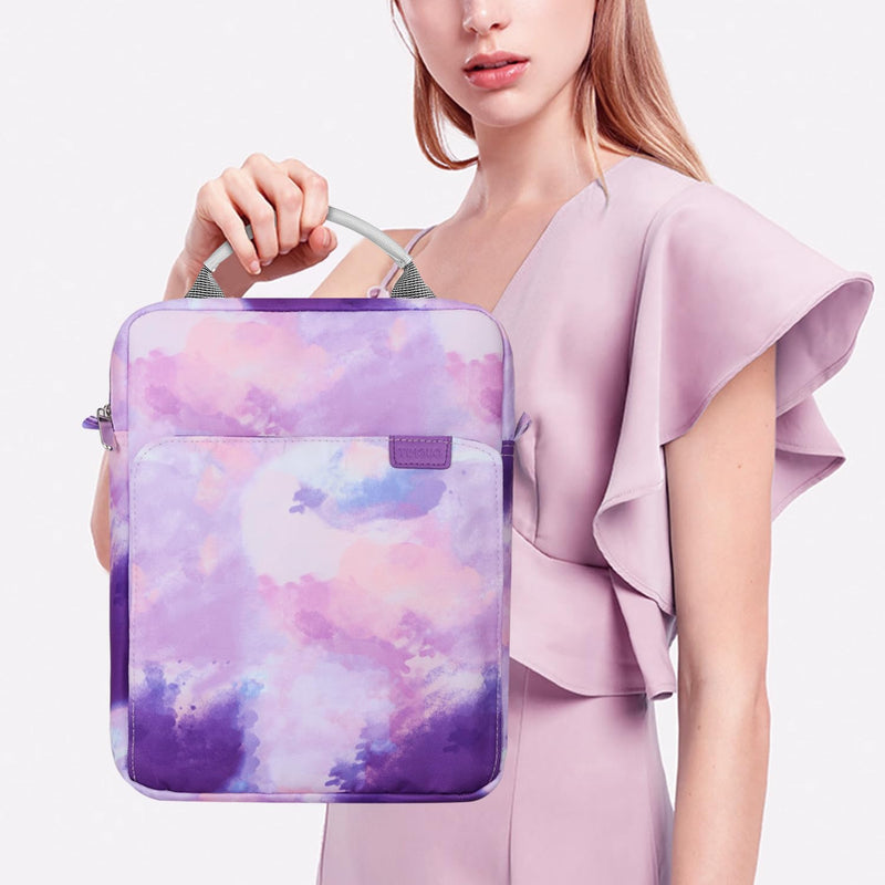 TiMOVO Tablet Case with Shoulder Strap Compatible with iPad, iPad Air, iPad Pro, Galaxy Tab S9 2023, Galaxy Tab A8 10.5 9-11 Watercolor Purple
