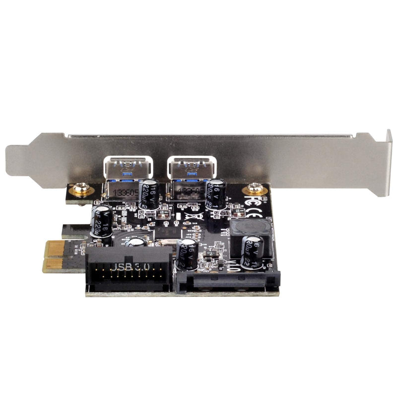 Silverstone Tek PCI Express Card with Two USB 3.0 External Ports and Internal 19-Pin Dual Port Connector (EC04-E)