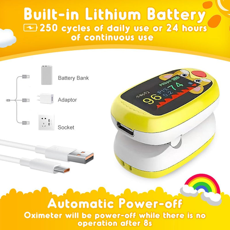 [AUSTRALIA] - Pulse Oximeter Finger Oximeter for Children with TFT Display - Portable Finger Clip SpO2 Monitor for Measuring Blood Oxygen & Heart Rate | Fast Results in 3-5 Seconds (Blue) blue 