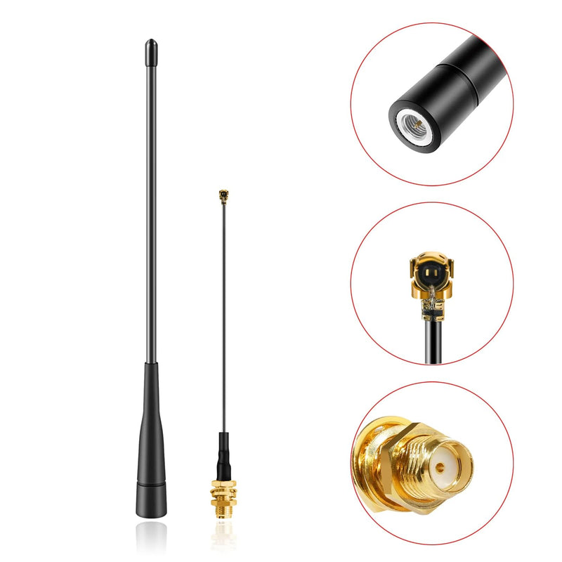Meshtastic High Gain 915MHz LoRa Whip Antenna, 10dBi Long Range SMA Male Directional Antenna for ESP32 LoRa V3 Development Board 915MHz LoRa Module with 10cm IPEX Extension Cable (2 Sets), Slinkdsco 2 Sets Antenna with 10cm Cable