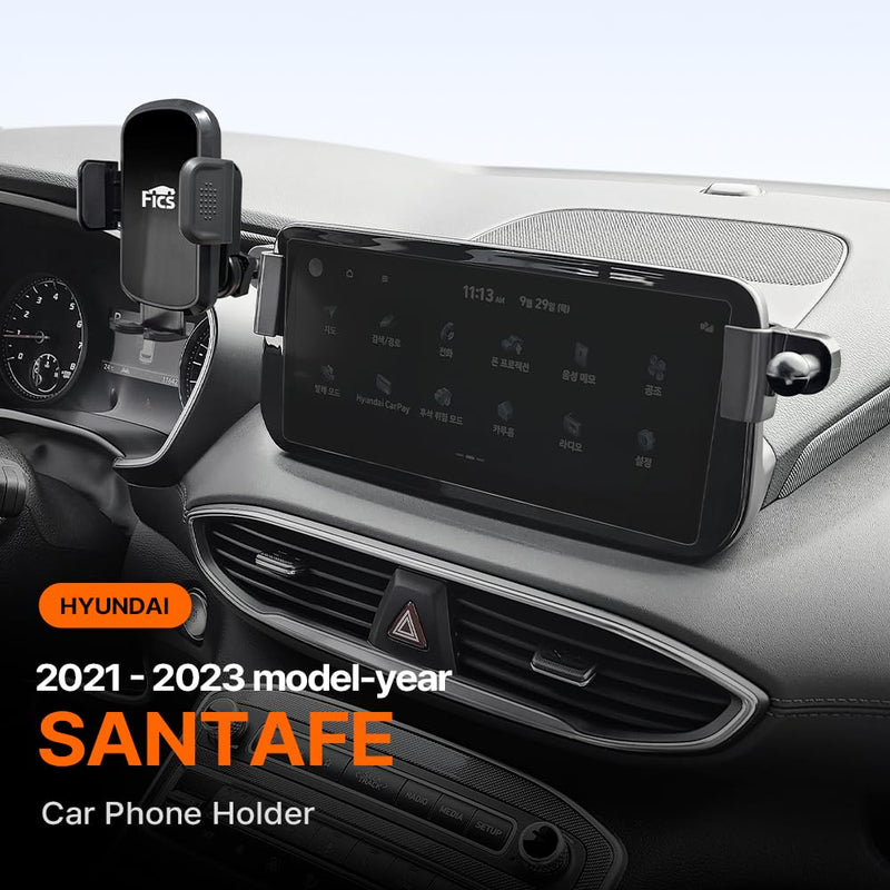 FICS Phone Holder for Hyundai Santa Fe 2021 2022 2023 Upper Trims with Wide Screen – Custom-Fit Mount for Seamless Display Integration, Interior Accessories for Navigation Use, Stable Driving View Santa Fe 2021 2022 2023 (Limited, Calligraphy)
