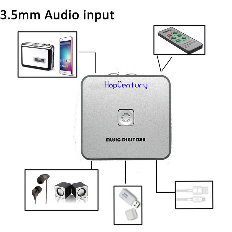 Music Digitizer CD Recorder for Music Audio Capture Device Cassette MP3 Recorder Converter with 3.5mm & RCA Line Input