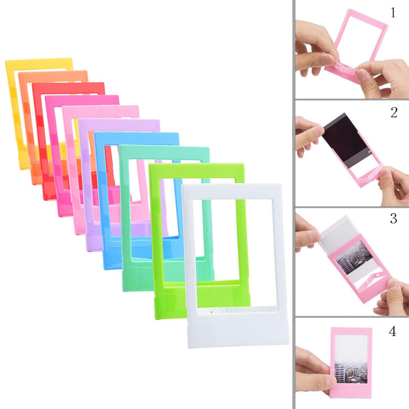 Colorful Bundle Kit Accessories Set Compatible with Instax Mini 12 11 9 8 90 70 Camera, Accessory Include Film Stickers, Desk Frames, Hanging Frame