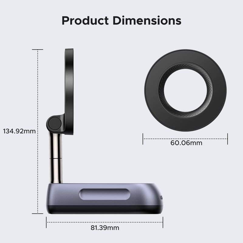 UGREEN Magnetic Phone Holder for Gym, Dual-Sided Magnets Mount | 360°Adjustable Phone Stand, Gym Essentials for Hands-Free Workouts, Compatible with iPhone 17 Pro Max, 16 15 14 13
