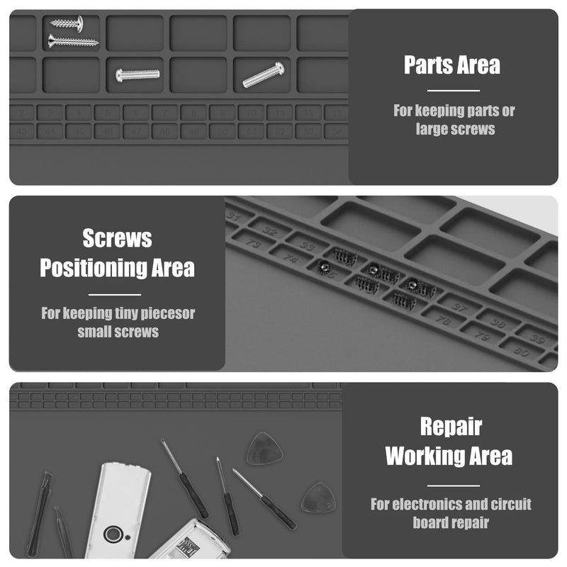 Soldering Mat Antistatic Repair Mat Extra Large 60 x 35 cm Heat Resistant Soldering Mat Silicone Work Mat 500°C Workbench Mat for a Variety of Electronic Repair Assembly Work
