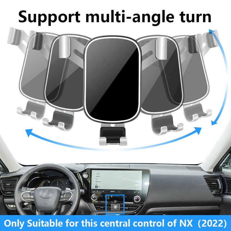 Car Phone Holder for Lexus NX 2022 2023 2024 2025 2026 NX250 NX350 NX350h NX450h+ and NX Hybrid SUV Auto Interior Accessories Cell Phones Mount Cellphone Mobile Cradle Charging Navigation Stand for 2022-2026 Lexus NX