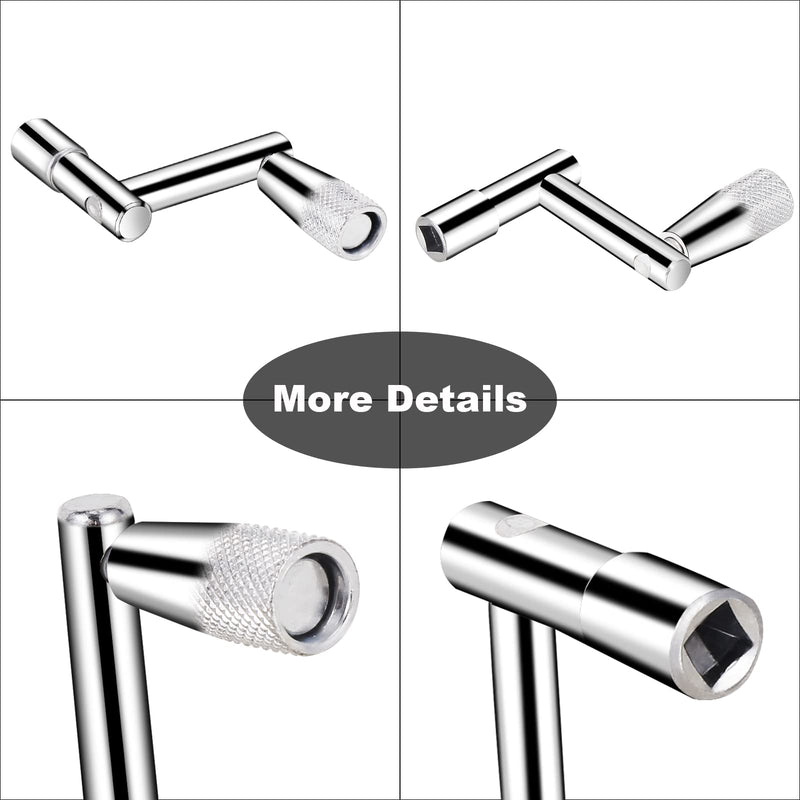 Soulmate Drum Keys 3-Pack Drum Tuner Drum Tuning Key with Continuous Motion Speed Key Percussion Hardware Tool With Hole, Universal Drum Key (Chrome-Plated Steel) 1+3
