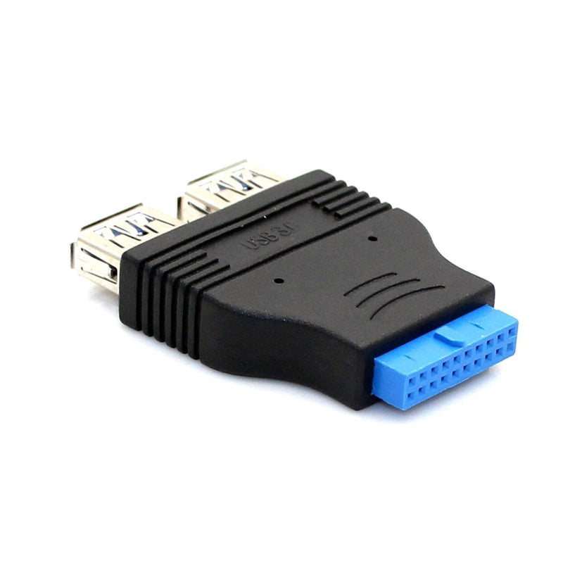 SinLoon 2 Ports USB 3.0 Female to USB3.0 Motherboard Female 20 Pin Header Connector Extension Adapter Slot Adapter Splitter for USB Ports Directly to Your Motherboard (USB3.0 Connector 20 PIN)