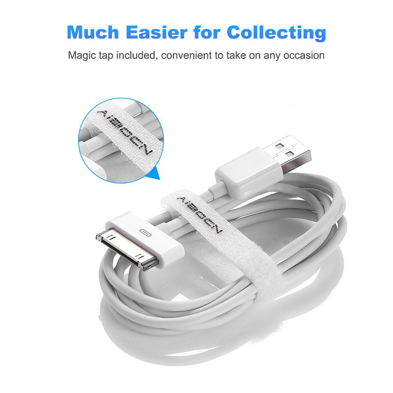 [AUSTRALIA] - Aibocn MFi Certified 30 Pin Sync and Charge Dock Cable for iPhone 4 4S / iPad 1 2 3 / iPod Nano/iPod Touch - White 4 FT Old Packaging 