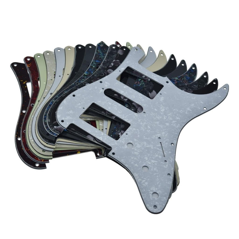KAISH 11-Hole Modern Style Standard ST HSH Pickguard for American Strat Humbucker with Square Corner Matte Black