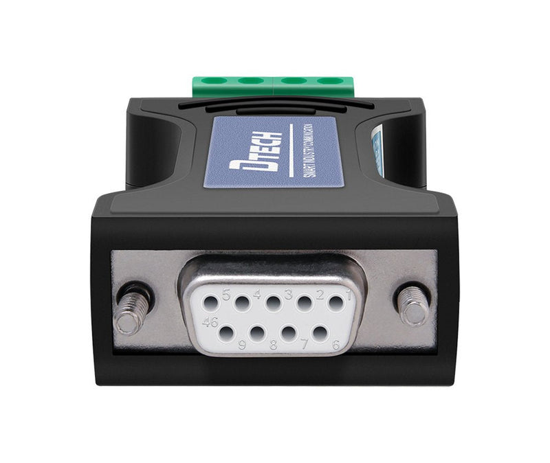 DTECH RS232 to RS485 Serial Converter Adapter with 4 Position Terminal Block for Industrial Long Haul Communication Data Supports 600W Anti-Surge