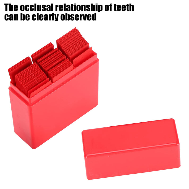 300 Sheets Dental Articulation Paper with Plastic Dispenser, Double-Sided Oral Care Instruments for Occlusal and Interproximal Adjustments (Red) Red
