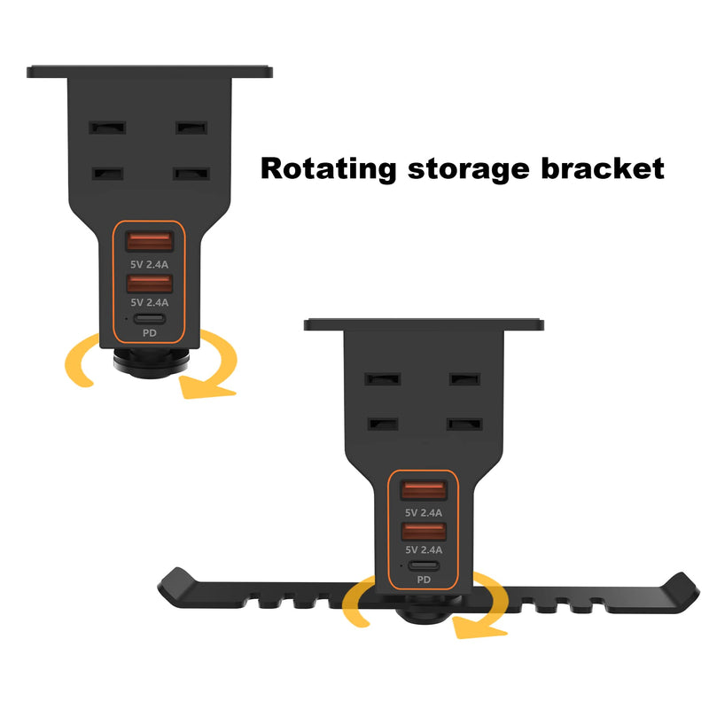 Headphone Stand with USB Charger /1 Type-c/2 2-Prong AC Outlet Power Strips/3 Under Desk Headset Holder Mount Suitable for Gamers Gifts Desk Gaming Accessories
