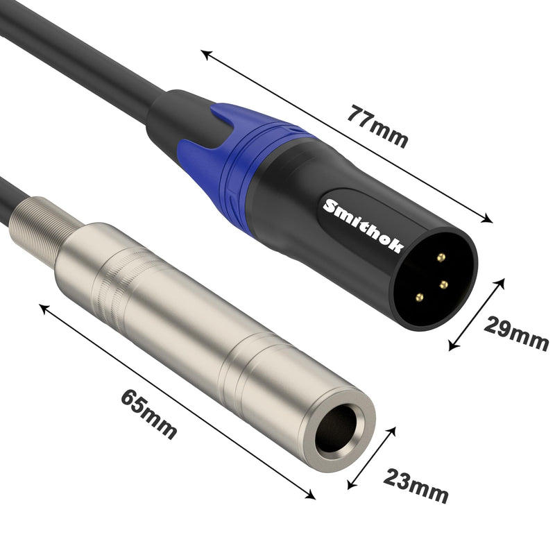 2 pack 1/4 to XLR Cable,Balanced 1/4" Female to XLR Male Stereo Audio Adapter,XLR Male to TS/TRS Quarter inch Connector Converter Interconnect Cable - 11.8 inches (30 cm)