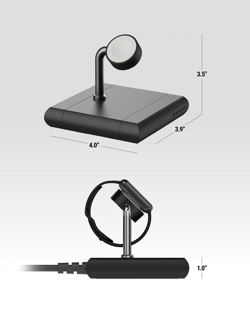 Scosche BL2AW BaseLynx 2.0, Magnetic wireless Charging Stand for Apple Watch, Fast Smart Watch Charger Docking Station Compatible with Apple Watch 2, 3, 4, 5, 6, 7, 8, 9, 10, SE, Ultra, Ultra 2, Black
