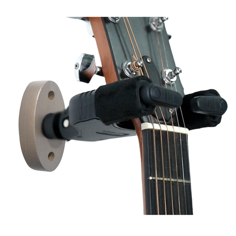 Guitar Wall Mount with Self-Locking Function & Swivel Mechanism | 10KG+ Heavy Duty | Universal Mount for All Headstock/Neck Widths, Classical, Acoustic, Electric Guitars, Bass, etc,Wood Base