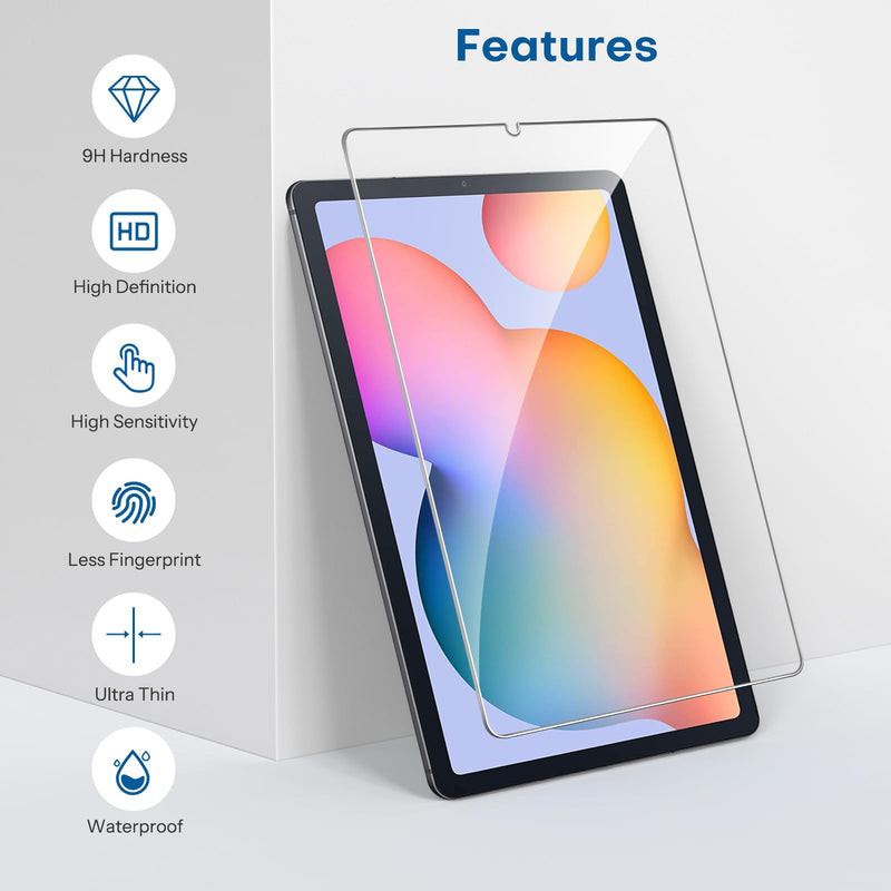 SPARIN Screen Protector for Samsung Galaxy Tab S6 Lite 10.4 Inch(2024/2022/2020), 3 Pack 9H Hardness Tempered Glass with S Pen Compatible, Scratch Resistant, Bubble Free