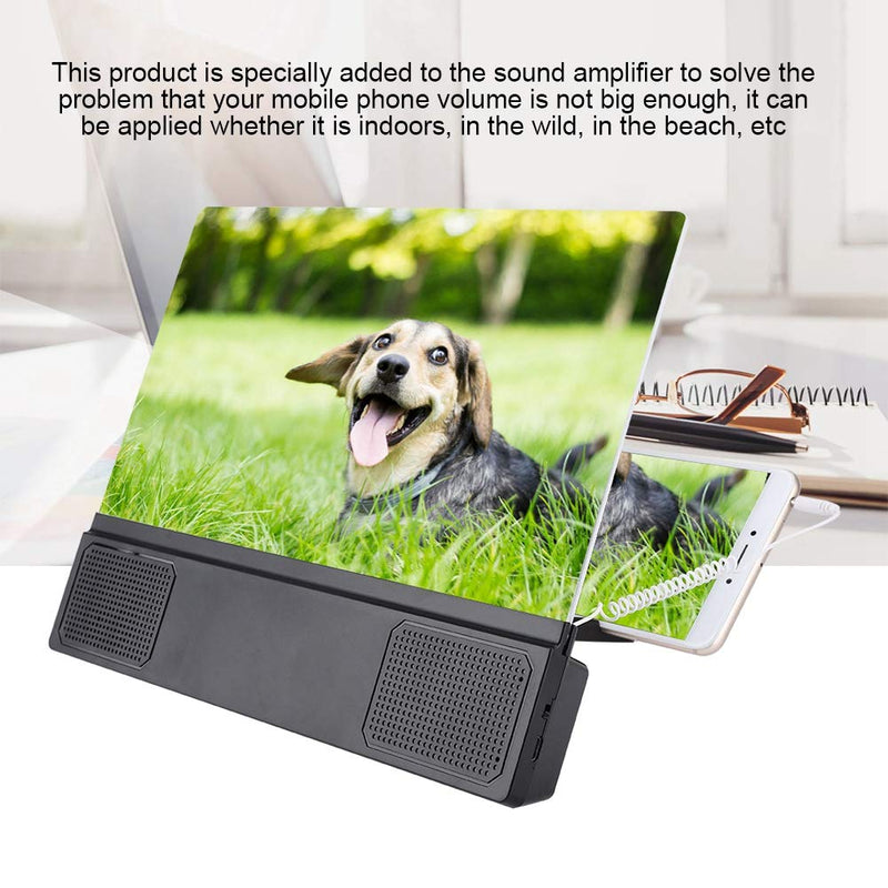 [AUSTRALIA] - ASHATA 12 inch Mobile Phone Screen Magnifier Video HD Amplifier with Speaker,HD Mobile Phone Movie Video Screen Magnifier for iPhone and for Android All Smartphone 